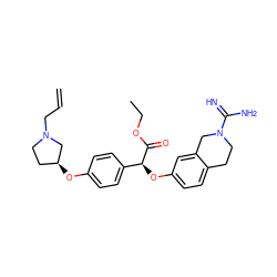 C=CCN1CC[C@H](Oc2ccc([C@H](Oc3ccc4c(c3)CN(C(=N)N)CC4)C(=O)OCC)cc2)C1 ZINC000013782217