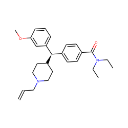 C=CCN1CCC([C@H](c2ccc(C(=O)N(CC)CC)cc2)c2cccc(OC)c2)CC1 ZINC000013803495