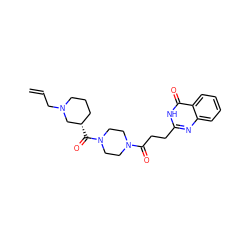 C=CCN1CCC[C@H](C(=O)N2CCN(C(=O)CCc3nc4ccccc4c(=O)[nH]3)CC2)C1 ZINC000103229426