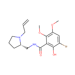 C=CCN1CCC[C@H]1CNC(=O)c1c(O)c(Br)cc(OC)c1OC ZINC000034343074