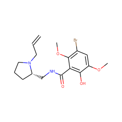 C=CCN1CCC[C@H]1CNC(=O)c1c(O)c(OC)cc(Br)c1OC ZINC000034343076