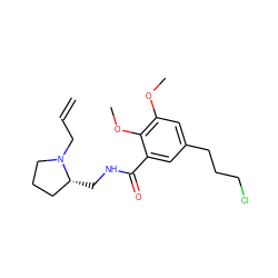 C=CCN1CCC[C@H]1CNC(=O)c1cc(CCCCl)cc(OC)c1OC ZINC000040980362