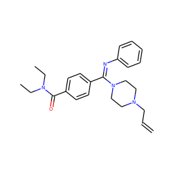 C=CCN1CCN(/C(=N\c2ccccc2)c2ccc(C(=O)N(CC)CC)cc2)CC1 ZINC000029465485