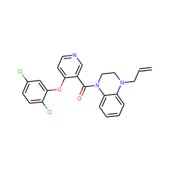 C=CCN1CCN(C(=O)c2cnccc2Oc2cc(Cl)ccc2Cl)c2ccccc21 ZINC000095577668