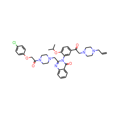 C=CCN1CCN(CC(=O)c2ccc(OC(C)C)c(-n3c(CN4CCN(C(=O)COc5ccc(Cl)cc5)CC4)nc4ccccc4c3=O)c2)CC1 ZINC000473149631