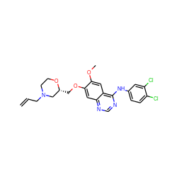 C=CCN1CCO[C@H](COc2cc3ncnc(Nc4ccc(Cl)c(Cl)c4)c3cc2OC)C1 ZINC000114821677