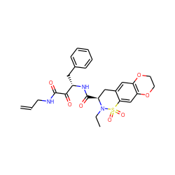 C=CCNC(=O)C(=O)[C@H](Cc1ccccc1)NC(=O)[C@H]1Cc2cc3c(cc2S(=O)(=O)N1CC)OCCO3 ZINC000025987939