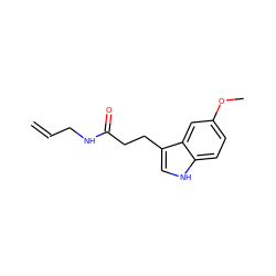 C=CCNC(=O)CCc1c[nH]c2ccc(OC)cc12 ZINC000218688801