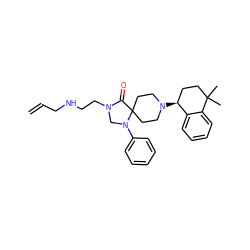 C=CCNCCN1CN(c2ccccc2)C2(CCN([C@H]3CCC(C)(C)c4ccccc43)CC2)C1=O ZINC000040404236