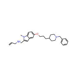 C=CCNCc1cc2cc(OCCCC3CCN(Cc4ccccc4)CC3)ccc2n1C ZINC000103248342