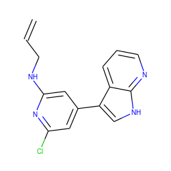 C=CCNc1cc(-c2c[nH]c3ncccc23)cc(Cl)n1 ZINC000063539745