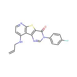 C=CCNc1ccnc2sc3c(=O)n(-c4ccc(F)cc4)cnc3c12 ZINC000071282276