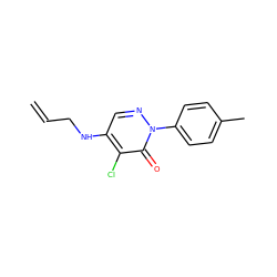 C=CCNc1cnn(-c2ccc(C)cc2)c(=O)c1Cl ZINC000005942547