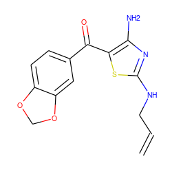 C=CCNc1nc(N)c(C(=O)c2ccc3c(c2)OCO3)s1 ZINC000002322075