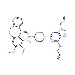 C=CCNc1nc(N2CCC(NC[C@@H]3c4ccccc4CCc4cc(OC)c(OC)c(OC)c43)CC2)nc2c1ncn2CC=C ZINC000027414130