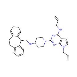 C=CCNc1nc(N2CCC(NCC3c4ccccc4CCc4ccccc43)CC2)nc2c1ccn2CC=C ZINC000013759616