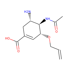 C=CCO[C@@H]1C=C(C(=O)O)C[C@H](N)[C@H]1NC(C)=O ZINC000014944897