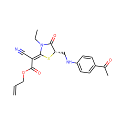 C=CCOC(=O)/C(C#N)=C1\S[C@@H](CNc2ccc(C(C)=O)cc2)C(=O)N1CC ZINC000101204273