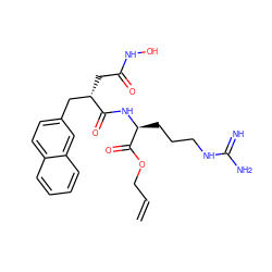 C=CCOC(=O)[C@H](CCCNC(=N)N)NC(=O)[C@@H](CC(=O)NO)Cc1ccc2ccccc2c1 ZINC000095585205