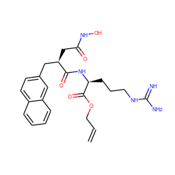 C=CCOC(=O)[C@H](CCCNC(=N)N)NC(=O)[C@H](CC(=O)NO)Cc1ccc2ccccc2c1 ZINC000095585656