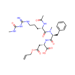 C=CCOC(=O)C[C@H](NC(=O)[C@H](Cc1ccccc1)N(C)C(=O)[C@H](CCCNC(=N)NC(=O)NC)NC(C)=O)C(=O)O ZINC000044351945