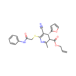 C=CCOC(=O)C1C(C)=NC(SCC(=O)Nc2ccccc2)=C(C#N)[C@@H]1c1ccco1 ZINC000017526821