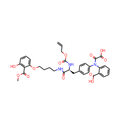 C=CCOC(=O)N[C@@H](Cc1ccc(N(C(=O)C(=O)O)c2ccccc2C(=O)O)cc1)C(=O)NCCCCOc1cccc(O)c1C(=O)OC ZINC000027090034