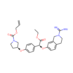 C=CCOC(=O)N1CC[C@H](Oc2ccc([C@H](Oc3ccc4c(c3)CN(C(=N)N)CC4)C(=O)OCC)cc2)C1 ZINC000003951371