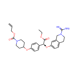 C=CCOC(=O)N1CCC(Oc2ccc([C@H](Oc3ccc4c(c3)CN(C(=N)N)CC4)C(=O)OCC)cc2)CC1 ZINC000027554336