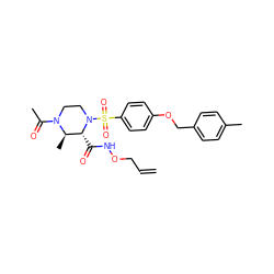 C=CCONC(=O)[C@@H]1[C@@H](C)N(C(C)=O)CCN1S(=O)(=O)c1ccc(OCc2ccc(C)cc2)cc1 ZINC000040952138