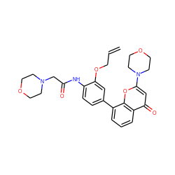 C=CCOc1cc(-c2cccc3c(=O)cc(N4CCOCC4)oc23)ccc1NC(=O)CN1CCOCC1 ZINC000101394093