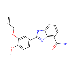 C=CCOc1cc(-c2nc3c(C(N)=O)cccc3[nH]2)ccc1OC ZINC000013834561