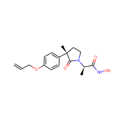 C=CCOc1ccc([C@]2(C)CCN([C@H](C)C(=O)NO)C2=O)cc1 ZINC000013491926