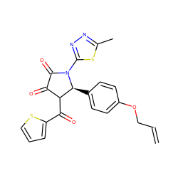 C=CCOc1ccc([C@H]2C(C(=O)c3cccs3)C(=O)C(=O)N2c2nnc(C)s2)cc1 ZINC000002501866