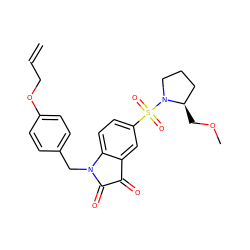 C=CCOc1ccc(CN2C(=O)C(=O)c3cc(S(=O)(=O)N4CCC[C@H]4COC)ccc32)cc1 ZINC000040874971