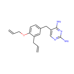 C=CCOc1ccc(Cc2cnc(N)nc2N)cc1CC=C ZINC000029567729