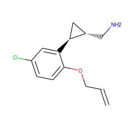 C=CCOc1ccc(Cl)cc1[C@H]1C[C@@H]1CN ZINC000299853829