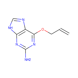 C=CCOc1nc(N)nc2[nH]cnc12 ZINC000013475135