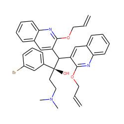 C=CCOc1nc2ccccc2cc1C(c1cc2ccccc2nc1OCC=C)[C@](O)(CCN(C)C)c1cccc(Br)c1 ZINC000653697850