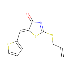 C=CCSC1=NC(=O)/C(=C/c2cccs2)S1 ZINC000002153958