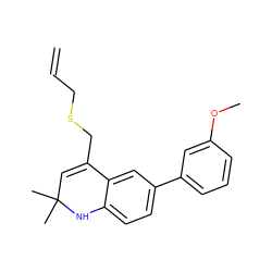 C=CCSCC1=CC(C)(C)Nc2ccc(-c3cccc(OC)c3)cc21 ZINC000014968693