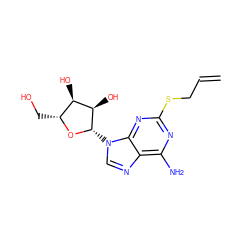 C=CCSc1nc(N)c2ncn([C@@H]3O[C@H](CO)[C@@H](O)[C@H]3O)c2n1 ZINC000045302775