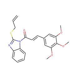 C=CCSc1nc2ccccc2n1C(=O)/C=C/c1cc(OC)c(OC)c(OC)c1 ZINC000004264145