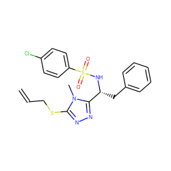 C=CCSc1nnc([C@@H](Cc2ccccc2)NS(=O)(=O)c2ccc(Cl)cc2)n1C ZINC000003125392