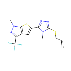 C=CCSc1nnc(-c2cc3c(C(F)(F)F)nn(C)c3s2)n1C ZINC000005670026