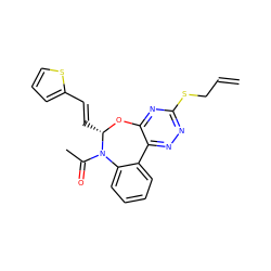 C=CCSc1nnc2c(n1)O[C@@H](/C=C/c1cccs1)N(C(C)=O)c1ccccc1-2 ZINC000002977573