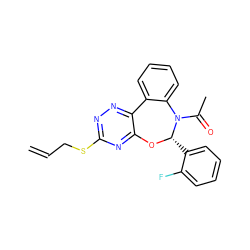 C=CCSc1nnc2c(n1)O[C@@H](c1ccccc1F)N(C(C)=O)c1ccccc1-2 ZINC000002977410