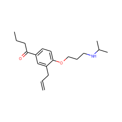 C=CCc1cc(C(=O)CCC)ccc1OCCCNC(C)C ZINC000001537853