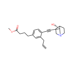 C=CCc1cc(CCCC(=O)OC)ccc1C#C[C@]1(O)CN2CCC1CC2 ZINC000003809406