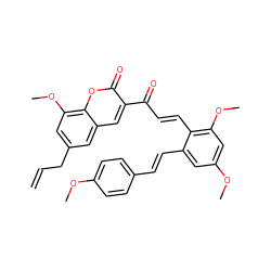 C=CCc1cc(OC)c2oc(=O)c(C(=O)/C=C/c3c(/C=C/c4ccc(OC)cc4)cc(OC)cc3OC)cc2c1 ZINC000473147804